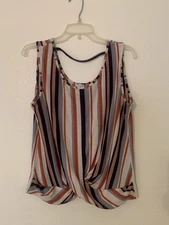 Naif Women Ivory Tank Top Medium Striped