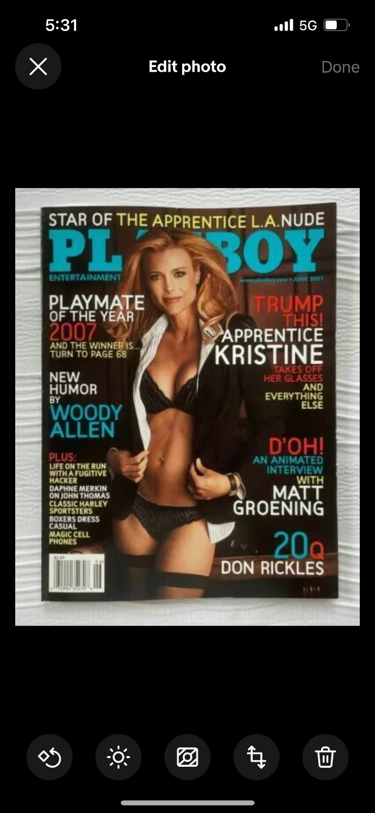 Vintage Playboy Magazine June 2007 Playmate Of The Year Vg