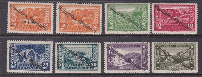 ALBANIA  ^^^^  sc# 178-185   hinged   CLASSICS set   hcv@ xx xdco4449alb