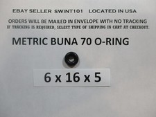 6mm ID x 16mm OD x 5mm thick O-ring. Buna-70. Quan 1.