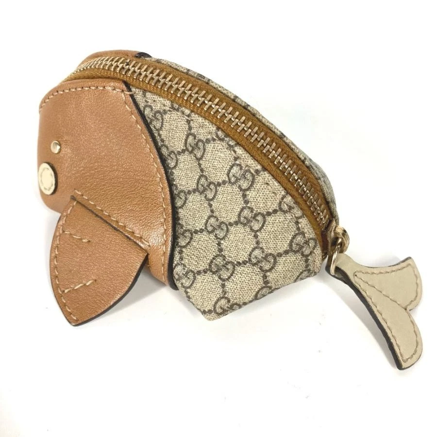 GUCCI Portefeuille Baleine Porte Monnaie GG Plus Étui PVC/Cuir Beige Accessoires Femme
