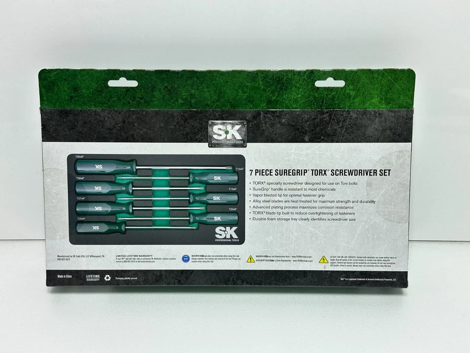NUEVO SK Herramientas Profesionales 7 piezas SureGrip Torx T10-T40 Juego de Destornilladores en Espuma Foto 4 de 4