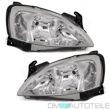 Opel Corsa C Klarglas Scheinwerfer Links Rechts Chrom H7/H7 VALEO SYSTEM 00-02