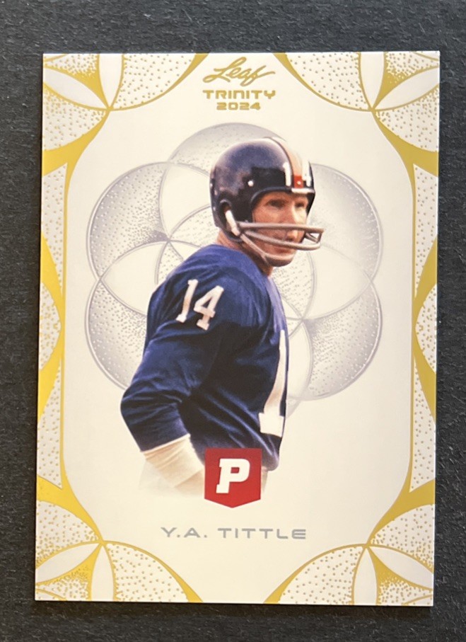 2024 Leaf Trinity Y.A. Tittle Pristine Auction #100 Gold Foil PROMO
