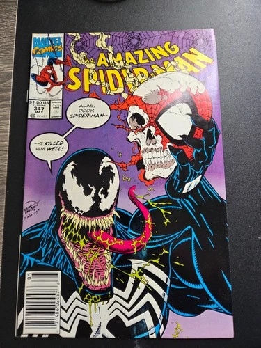Amazing Spider-Man 347 NM / Venom / Hamlet Homage / 1991 / Newsstand