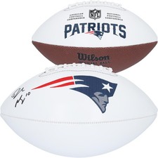Drake Maye New England Patriots Autographed Wilson White Panel Football