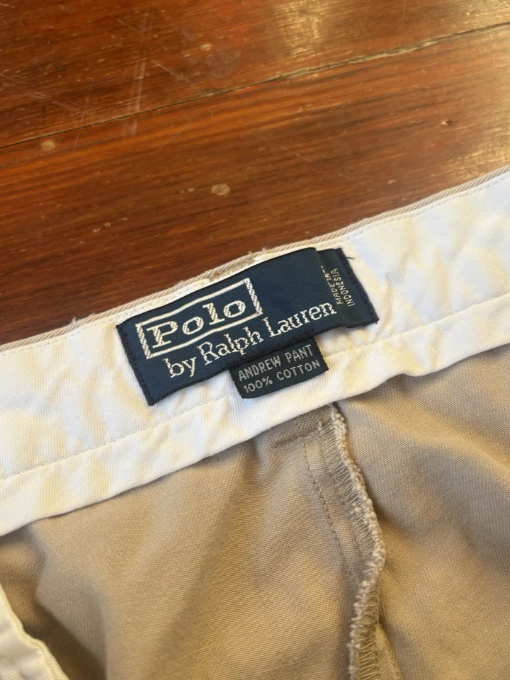 Vintage Polo Ralph Lauren Pants Men Size 38x30 Andrew Pant Tan Khaki - Image 3 of 4