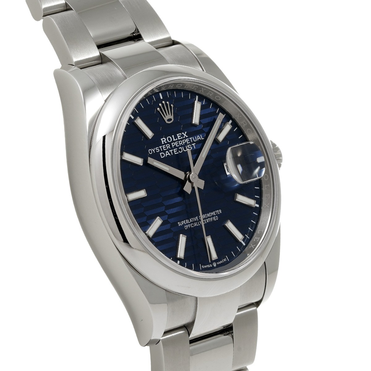 ROLEX Datejust 36 126200 Bright Blue Fluted Motif WATCH 741743 image 3