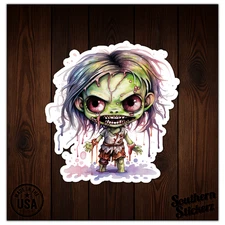 Zombie Girl - Vinyl Decal Sticker - Car Window Laptop - ebn9228