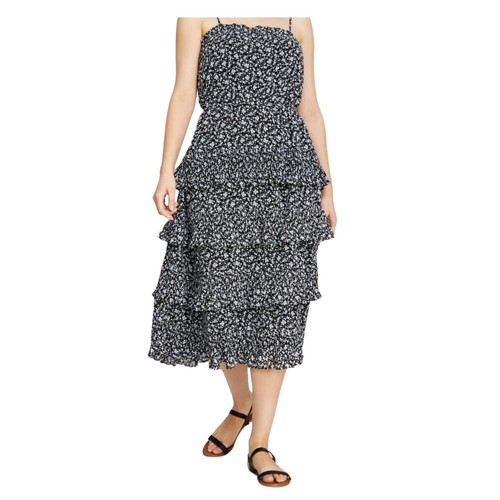 Vestido midi sin mangas en capas talla grande And Now This para mujer - negro, talla - XXXS - Imagen 3 de 6