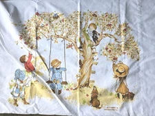 Vintage Holly Hobbie Pillowcase American Greeting Corp 1980s Apples Friends