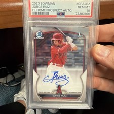 2023 TOPPS BOWMAN CHROME JORGE RUIZ AUTO #CPA-JRZ PSA 10🔥📈