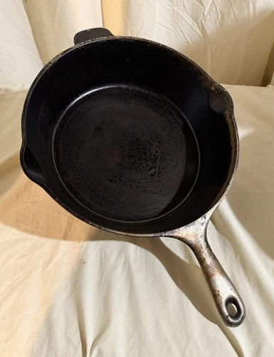 Vintage 1401D Wagner Ware Sydney -O- Nickel Plate Cast Iron Chicken Fryer No lid