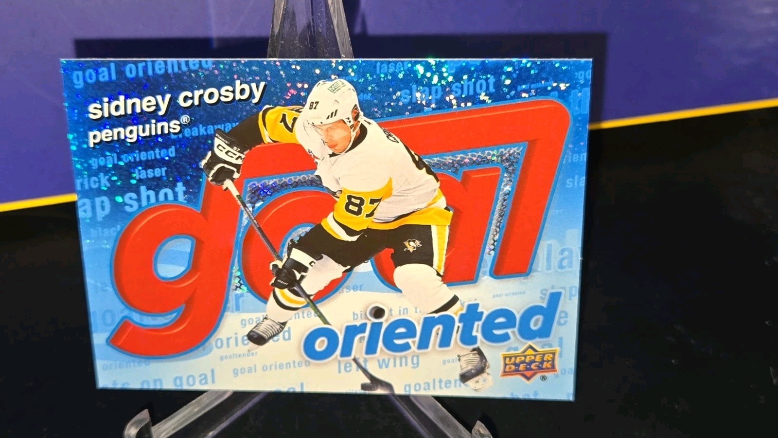 Sidney Crosby #GO-18 Hockey Cards 2025 Upper Deck Goal Oriented trading card — raw and PSA graded price guide