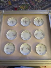 Scatola Ombra Semplicemente Shabby Chic Decorazione Parete -9 Mini Piatti Porcellana Floreale Vintage