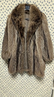 Handgefertigter Fuchspelzmantel Hellhaar Made in Italy Gr. 44
