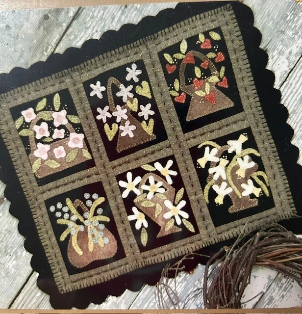 La Petite Fleur Edredón Patrón Bordado Cesta Lana Apliques Tela Coser NUEVO Foto 2 de 2