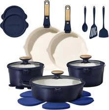 CAROTE 22Pcs Titanium Cookware Set, Pots and Pans Set Non Stick, Kitchen Cooking