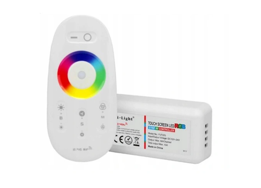 RGBW LED Controller Driver & Remote 2.4GHz RF Touch Screen 12V-24V - White