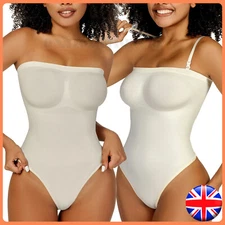Women's Strapless Compression Shapewear Bodysuit Body Shaper Tops Tummy Control