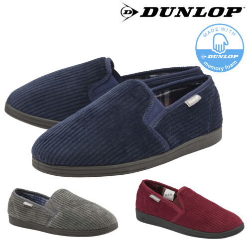 Dunlop Mens Slippers Slip On Comfy Twin Gusset Rubber Sole Washable Sizes 7-12