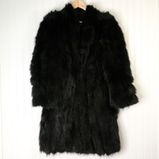 W. H. Miller & Co Womens Fur Coat Black Lined Usa Vintage M/l