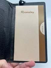 Vintage RECORDAY Buffalo Calf Leather Day Timer Planner Calendar Pocket Black US