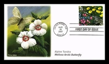 MELLISSA ARCTIC BUTTERFLY  ALPINE TUNDRA    2007 FLEETWOOD CACHET FDC UNADDR