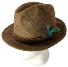 Stetson Men's Brown Fedora Braid Trim 100 Pure Wool Size 7 MADE IN USA
