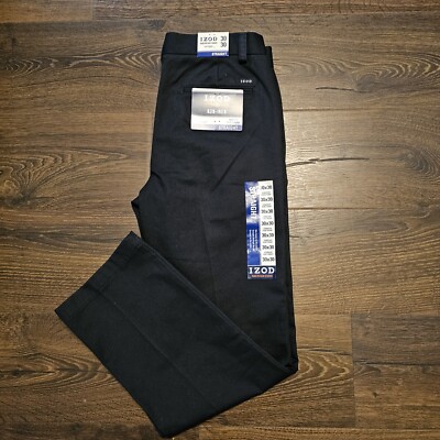 IZOD Golf Men's Pants NWT Size 38W 32L Black Flat Front Straight