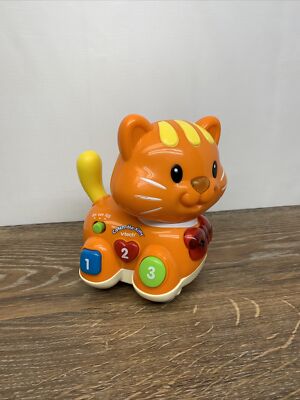 VTech Catch Me Kitty Orange Baby Toddler Toy Kids Crawl Learning Shapes  Colors