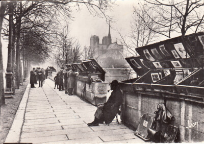 AK Ansichtskarte Postkarte 10x15cm PARIS Buchhändler Quai de la Tournelle Stempel 1967