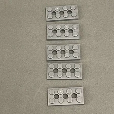 Lego 3709 Technic Plate with Holes Dark Gray Replacement Parts Pieces Lot of 5