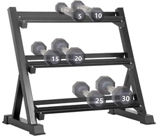 Dumbbell Rack 3 Tier Solid Steel Weight Rack Holder 1000lbs Capacity Quick Rack