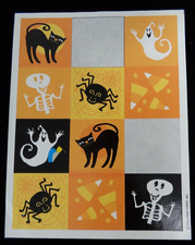 Vintage Hallmark Halloween Stickers - Black Cats, Spiders, Skeletons, Ghosts