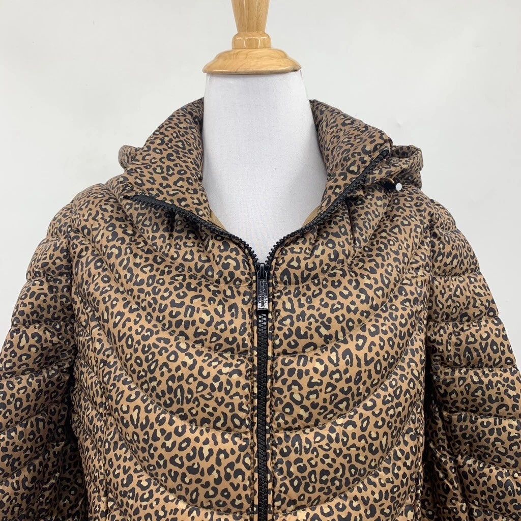 Giacca Michael Kors donna S piccola ghepardo impacchettabile piumino zip cappuccio staccabile