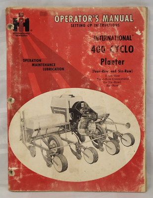 INTERNATIONAL HARVESTER OPERATOR'S MANUAL 400 CYCLO PLANTER FOUR