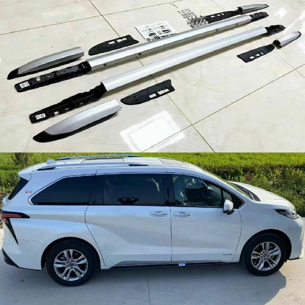 Toyota Vans Rails 2Pcs Roof Rail Racks Side Rail Bar Cargo Fits for 2021-2024 Toyota ...