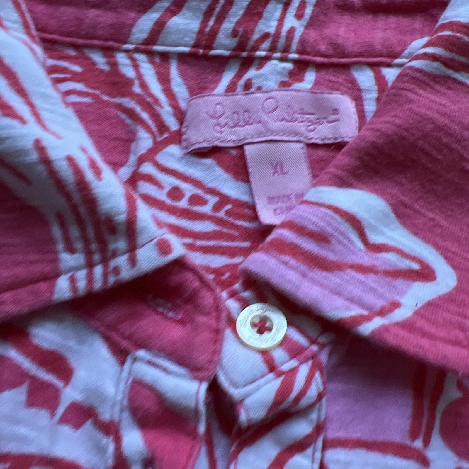 Lilly Pulitzer Womens XL Polo Shirts Floral Blossom / Cocktail Shirt