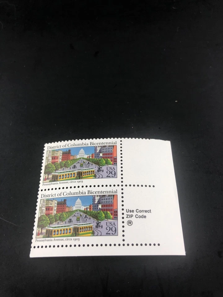 1991 District of Columbia Bicentennial 29 Cent 29c Stamp Block of 2 Scott# 2591 - Image 2 of 4