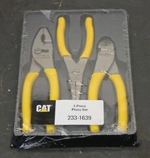 Caterpillar Tools 3pc Plier Set 233-1639 Slip, Needle Nose, and Side Cutter