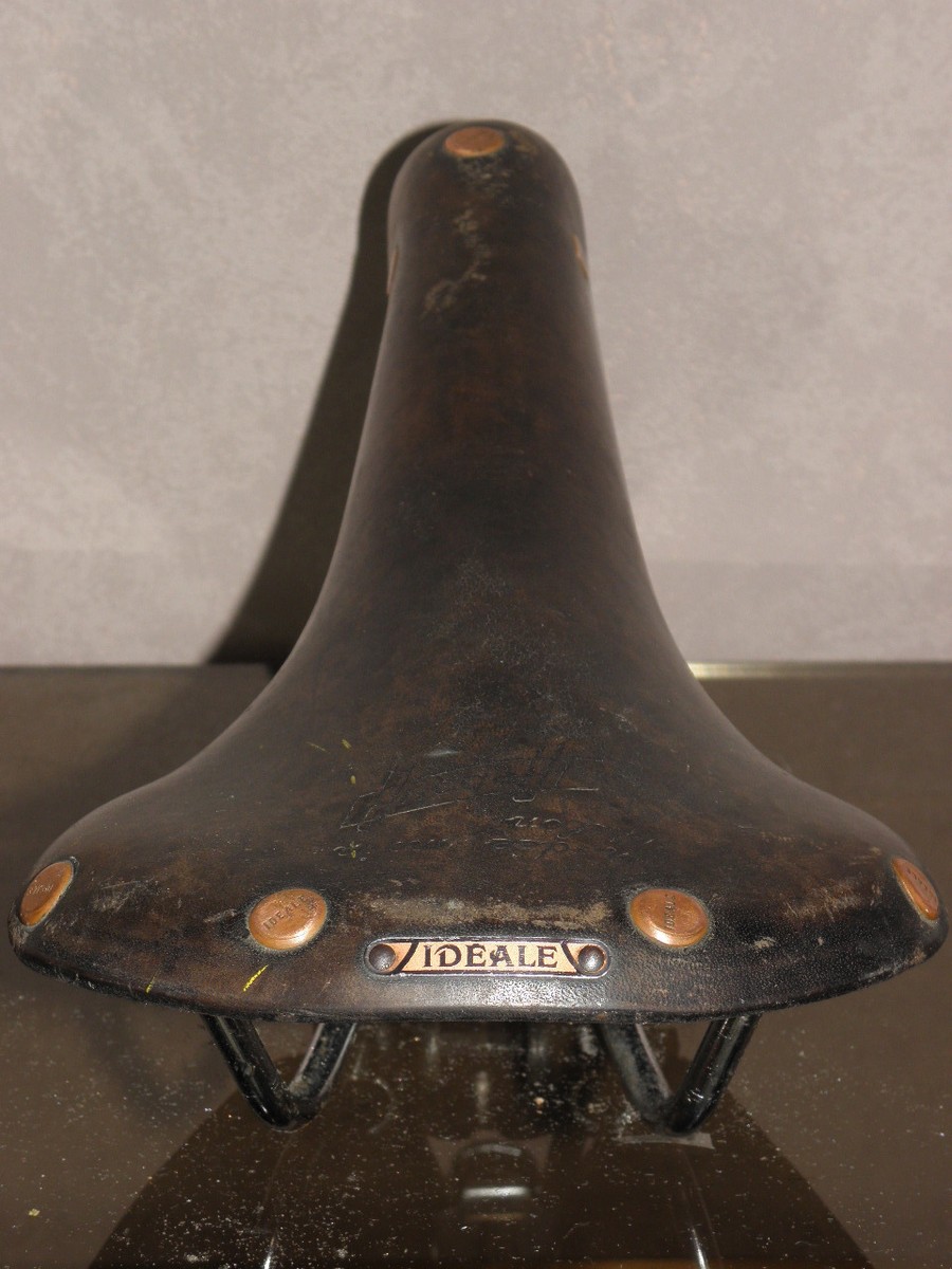 Selle Vélo Cuir Vintage IDEALE TB 90 SPECIALE COMPETITION - France 1950