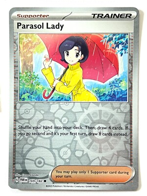Parasol Lady 169/182 Reverse Holo Common - Paradox Rift Pokemon