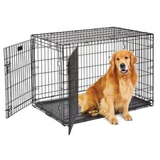 Large Dog Crate  MidWest Life Stages Double Door Folding Metal Dog Crate  D...