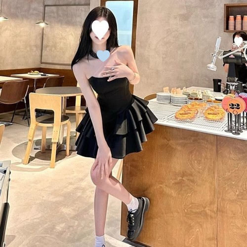 High Waist A Line Dress Ruffles Female Clothing Fashion Mini Dresses - Picture 3 of 13