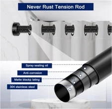 Adjustable Stainless Steel Tension Rod 36–72 Inch Curtain Shower Closet Divider