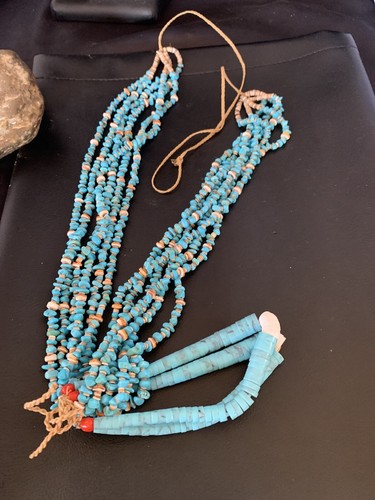 Native Santo Domingo stachelig blau türkis Muschel Jacla 6S 36 Zoll Halskette 13191 - Bild 11 von 12