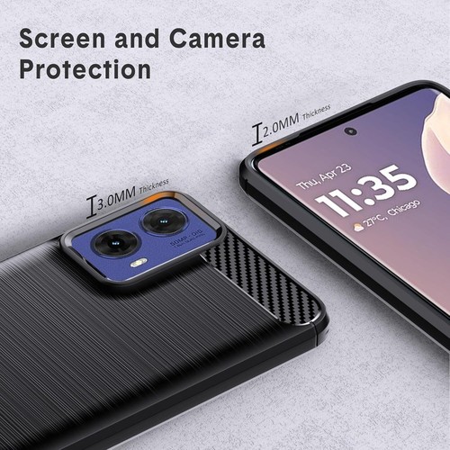 Etui na Motorola Moto G85 5G odporne na wstrząsy karbonowe etui na telefon i ochraniacz ekranu - Zdjęcie 3 z 10