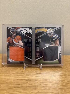 2016 Playbook Face 2 Face JOEY BOSA/ PAXTON LYNCH Dual Relic Booklet /99!