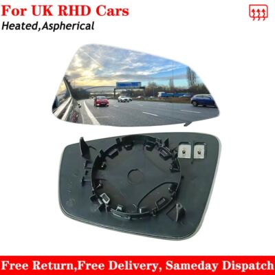 For Skoda Rapid 2012-2025 Heated Aspherical Wing Mirror Glass Left Passenger Sid